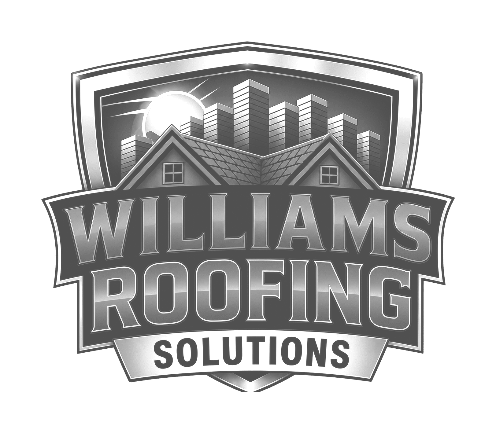 pro shield roofing solutions logo upscaled transparent light greyscale